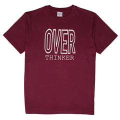 Over Thinker Burgundy Women T Shirt
