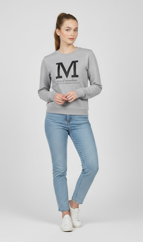 M Gray Women Sweat Shirt