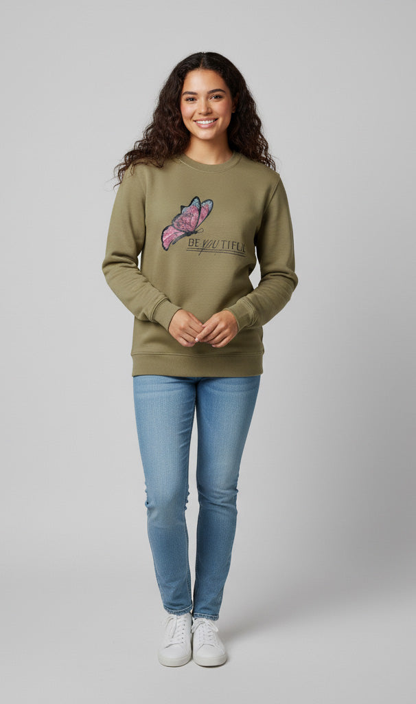 Beautiful Sage Green Women Sweat Shirt